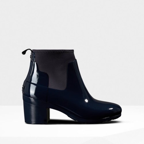 Hunter Refined Slim Fit Gloss Mid Heeled Boots (X530L) Ireland